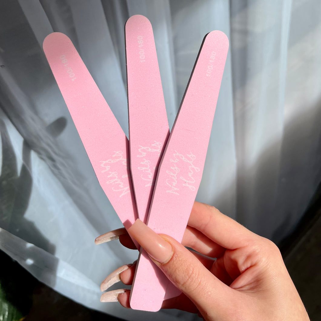 Baby Pink Nail Files - 100/180 Grit